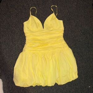 Line & Dot Yellow Mini Dress